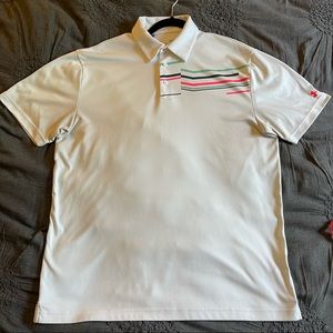 Under Armour Large Heat Gear White Golf Polo